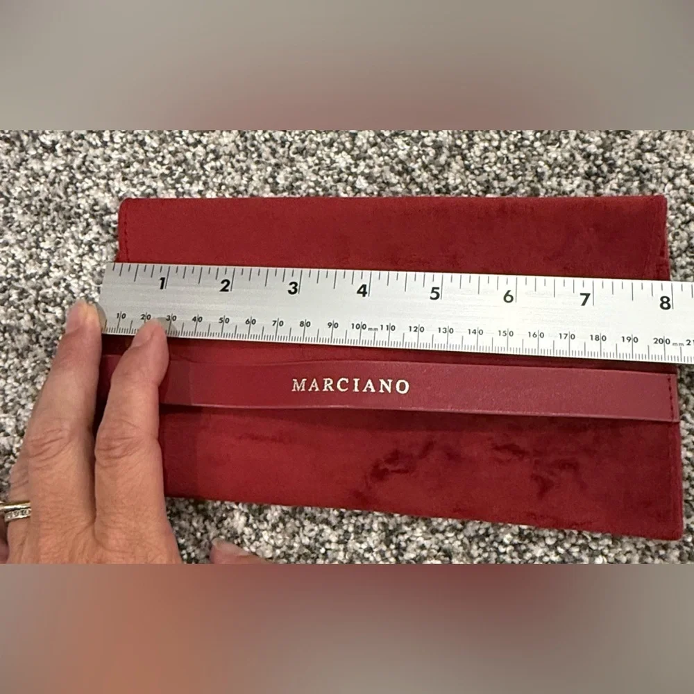Marciano Vibrant Velvet Red Maroon Designer Glasses Case W/ Interior Nose Piece